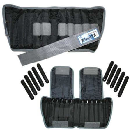 Fabrication Enterprises Fabrication Enterprises 10-3333-2 Cando Adjustable Ankle Weight; Black - 20 lbs; 2 Count 10-3333-2